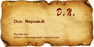 Dux Nepomuk névjegykártya